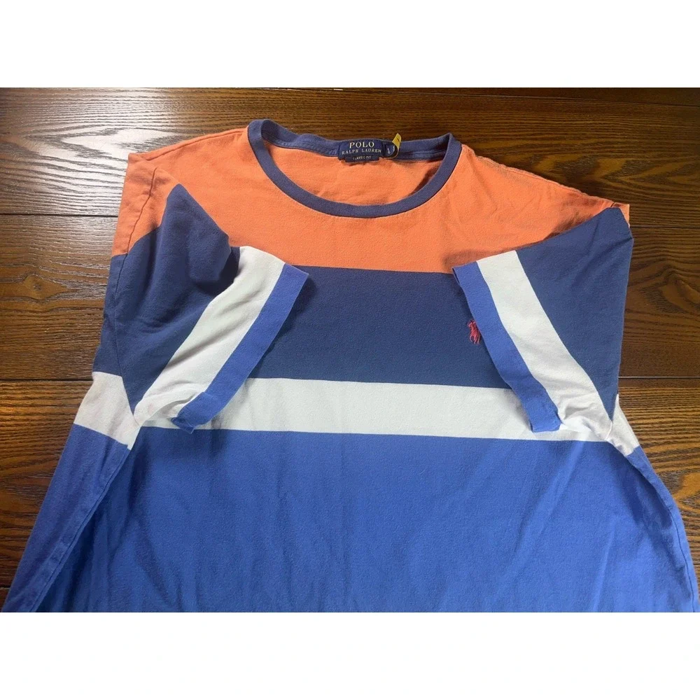 Polo Ralph Lauren SS T Shirt Colorblock Classic Fit Tee Size Large